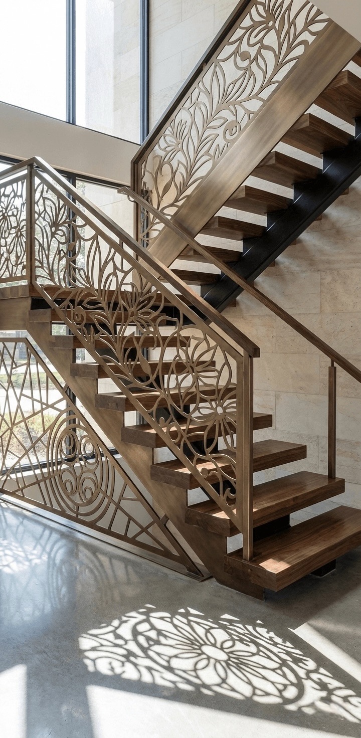 Escaleras metálicas con diseño arquitectónico
