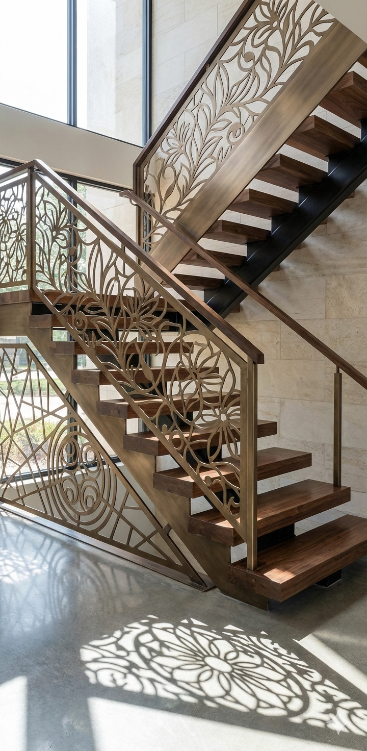 Escaleras metálicas con diseño arquitectónico