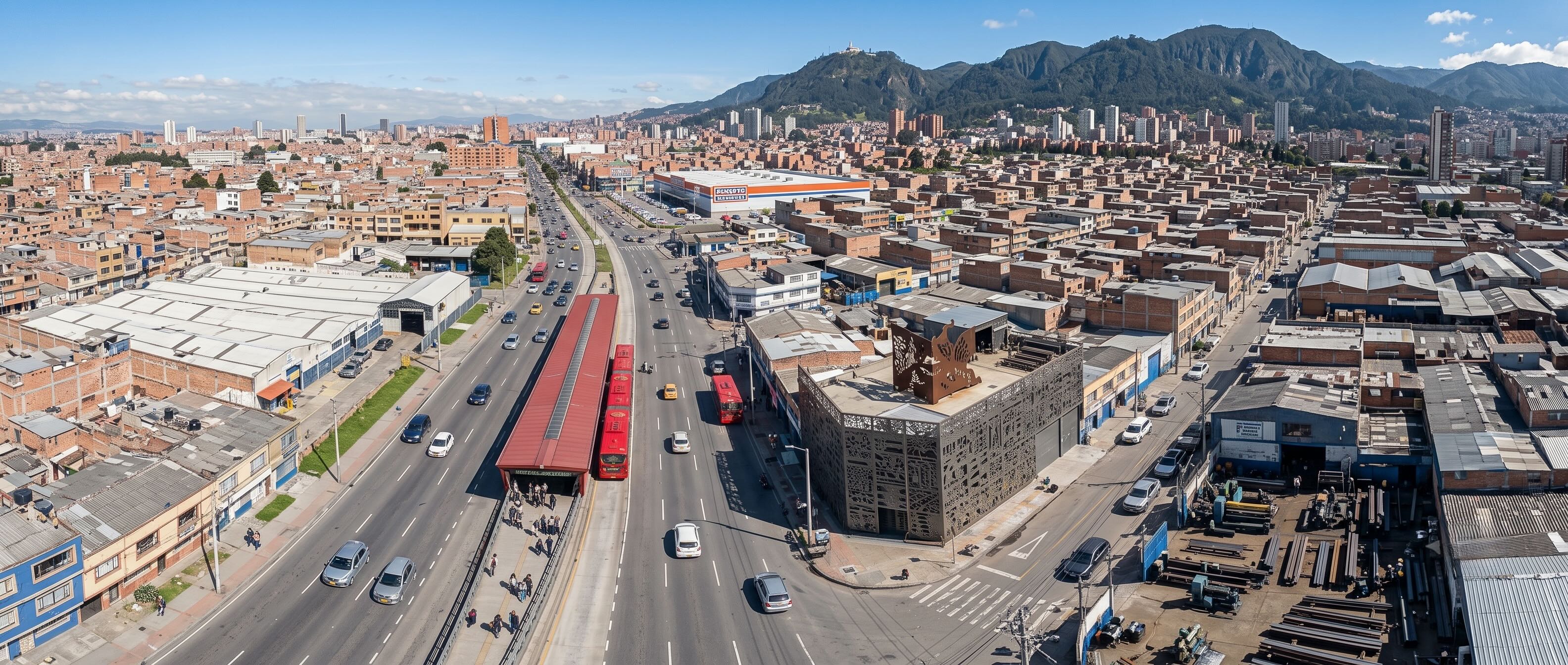 Vista panorámica del barrio Ricaurte, zona industrial de Bogotá
